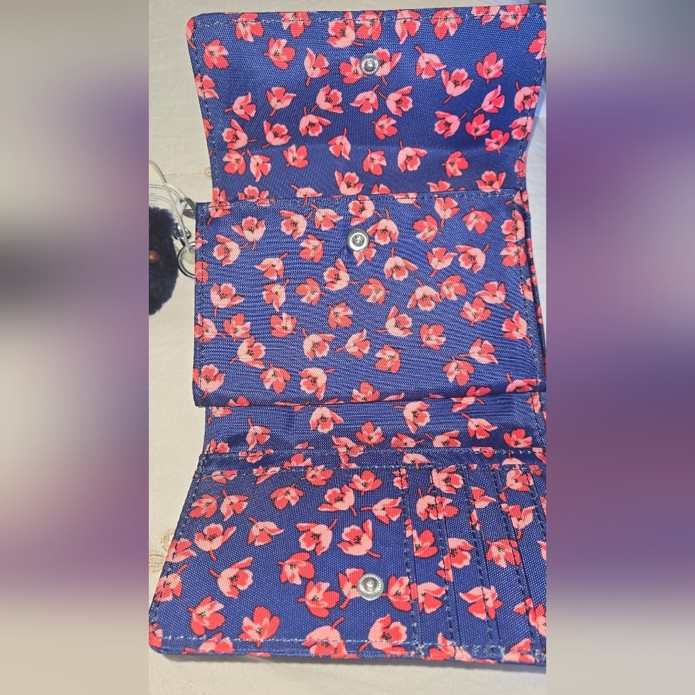 Kipling Navy and Red Floral Wallet - Picture 2 of 9